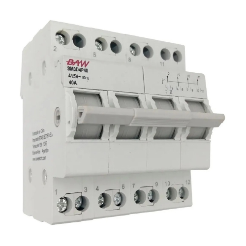 Conmutadora manual 4x40A para riel DIN